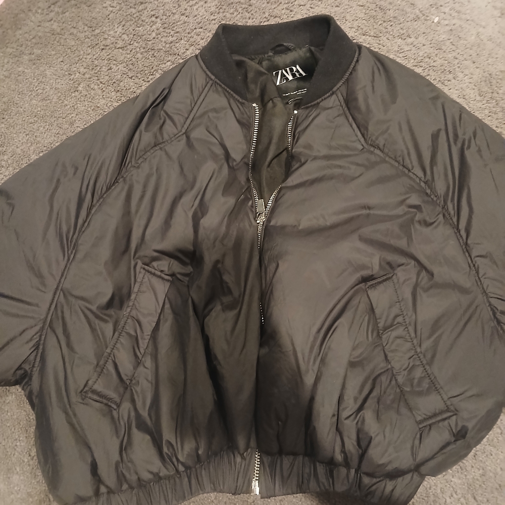 Zara Black Bomber Jacket